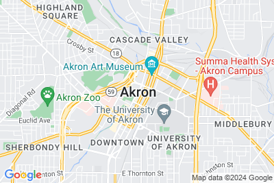 Map of Univeristy of Akron